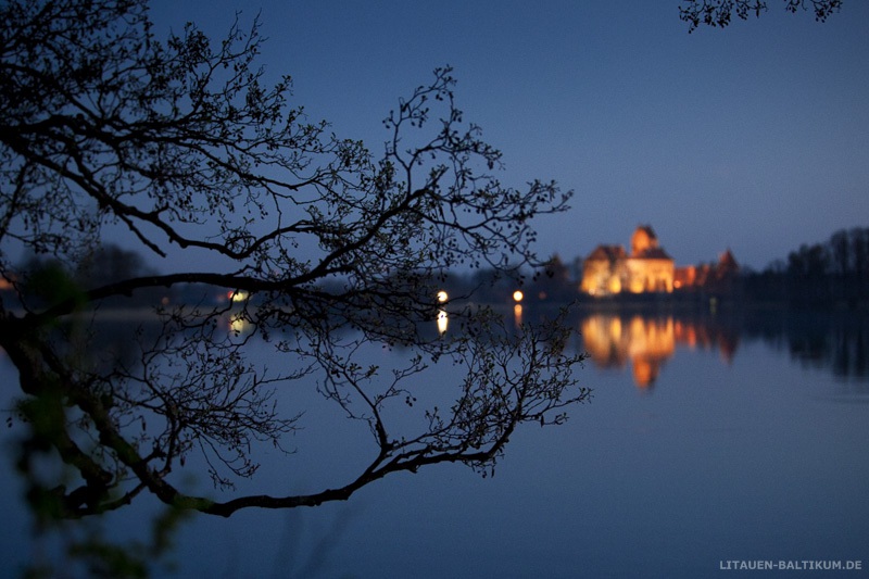 Wasserburg Trakai bei Nacht