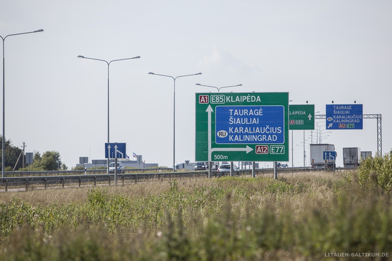 Straßenschild in Litauen